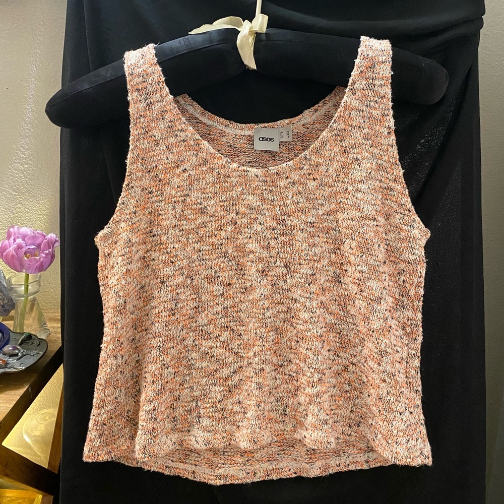 Bright orange knit ASOS tank